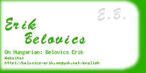 erik belovics business card